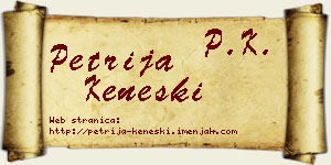 Petrija Keneški vizit kartica